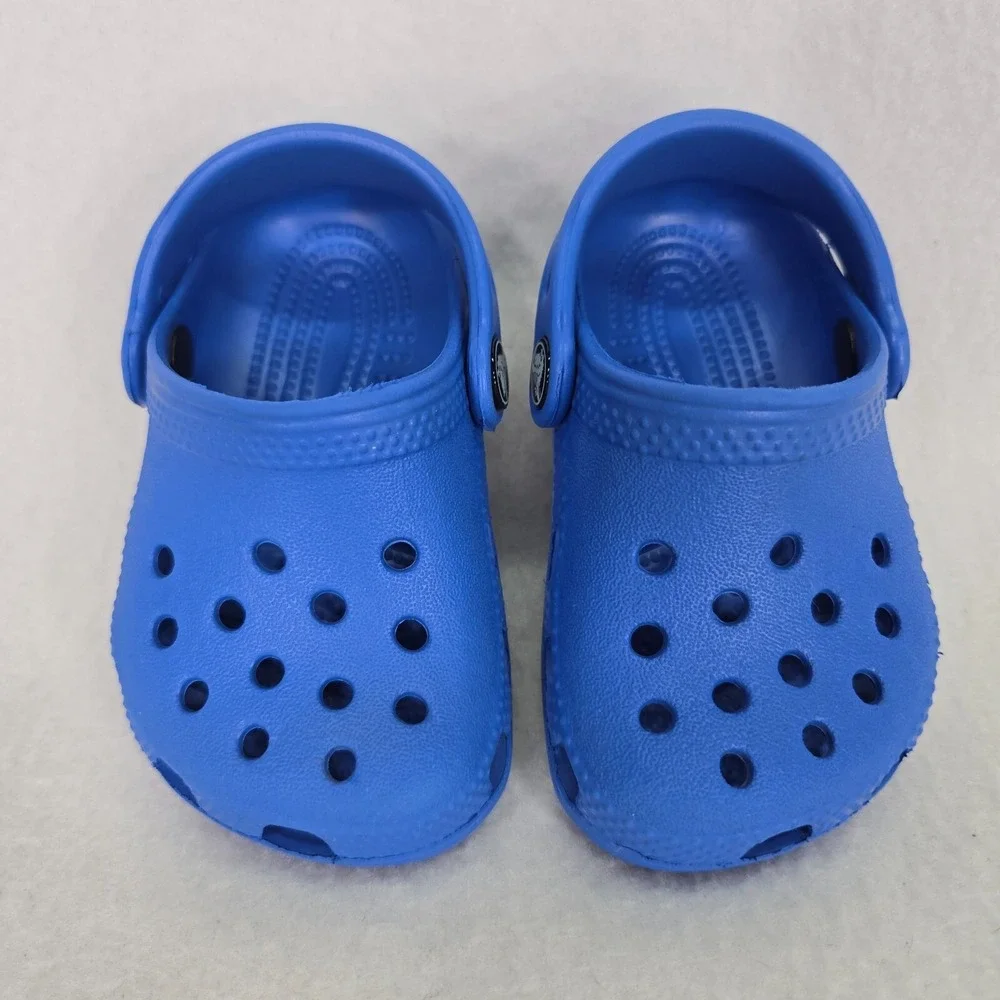 Crocs Clogs Kids 2 3 Blue Vented Water Shoes Childrens Breathable 204536